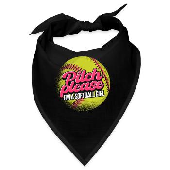 Ich bin ein Softball-Mädchen - Bandana - Schwarz - Vorne