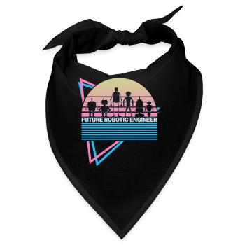Roboter Robotik Retro - Bandana - Schwarz - Vorne