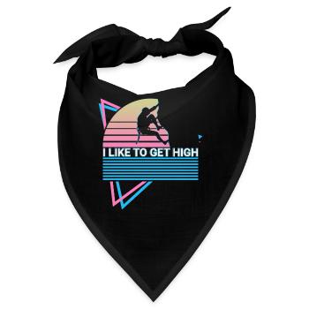 Felsklettern Felskletterer Retro - Bandana - Schwarz - Vorne