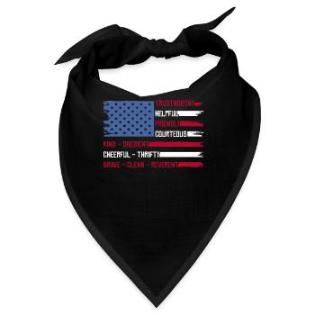 Pfadfinder US Flagge - Bandana - Schwarz - Vorne