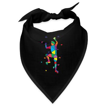Low Poly Bergsteiger Polygon Wandklettern - Bandana - Schwarz - Vorne