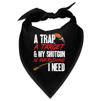 Trapschießen Skeet Tontaubenschießen - Bandana - Schwarz - Vorne