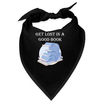Get lost in a good book - Bandana - Schwarz - Vorne