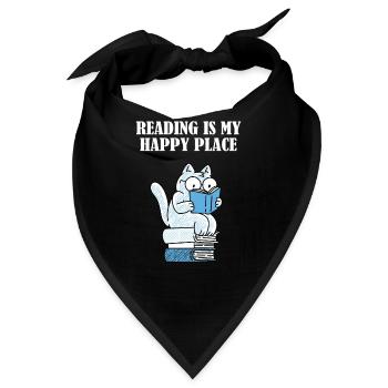 Reading is my happy place - Bandana - Schwarz - Vorne