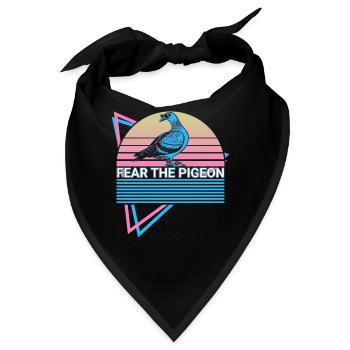 Fear The Pigeon Retro - Bandana - Schwarz - Vorne