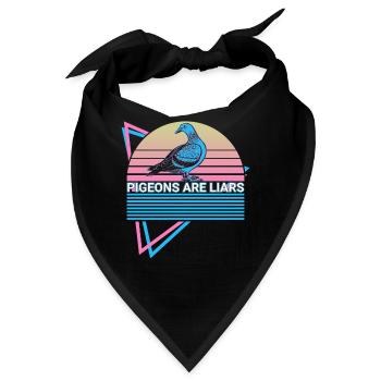 Tauben sind Lügner Retro - Bandana - Schwarz - Vorne