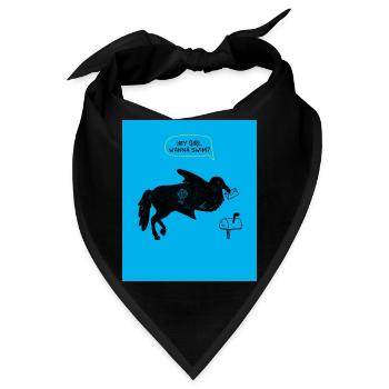 HEY MÄDCHEN, WILLST DU SCHWIMMEN? - Bandana - Schwarz - Vorne