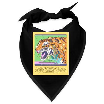 Tiger und ein Zitat! - Bandana - Schwarz - Vorne