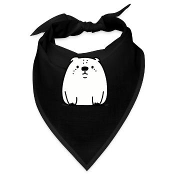 Wuff: Cartoon Hund - Bandana - Schwarz - Vorne