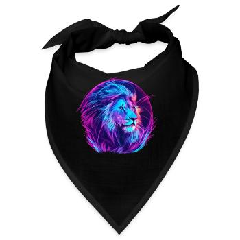 Löwe Vaporwave EDM - Bandana - Schwarz - Vorne