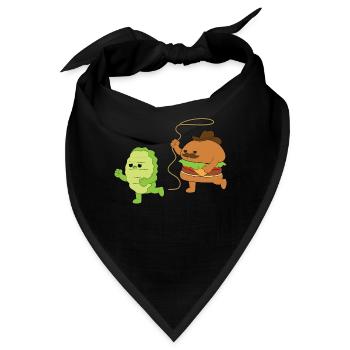 Burger Cowboy Salat - Bandana - Schwarz - Vorne