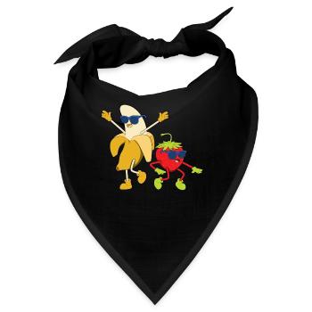 Banane-Erdbeere Sommer - Bandana - Schwarz - Vorne