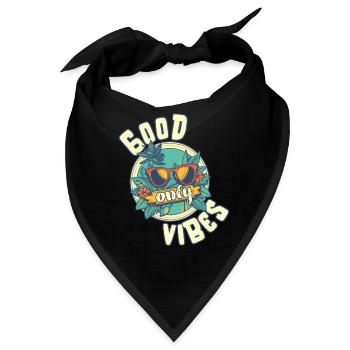 Good Vibes Only: Sommerfeeling pur im Retro-Design - Bandana - Schwarz - Vorne