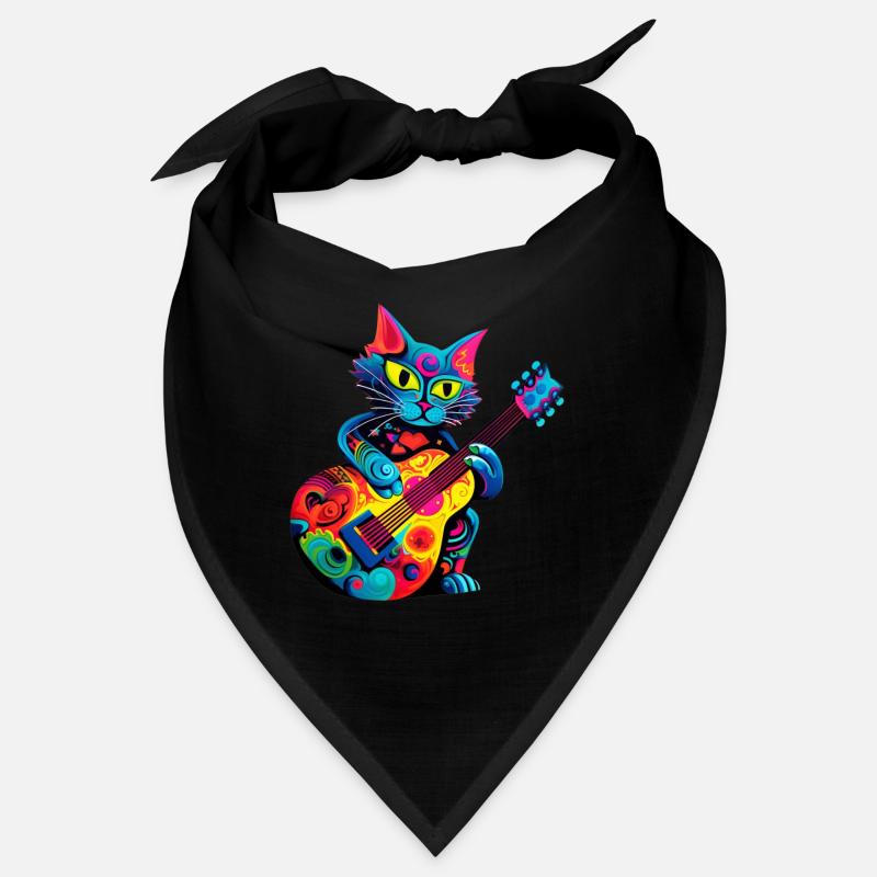 Cat playing guitar Bandana