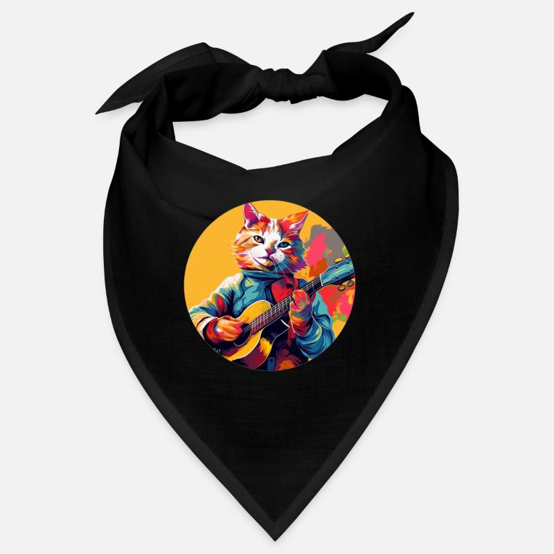 Cat playing guitar Bandana
