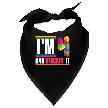 Kinderblock-gebäude-geburtstagsdesign Für - Bandana - Schwarz - Vorne