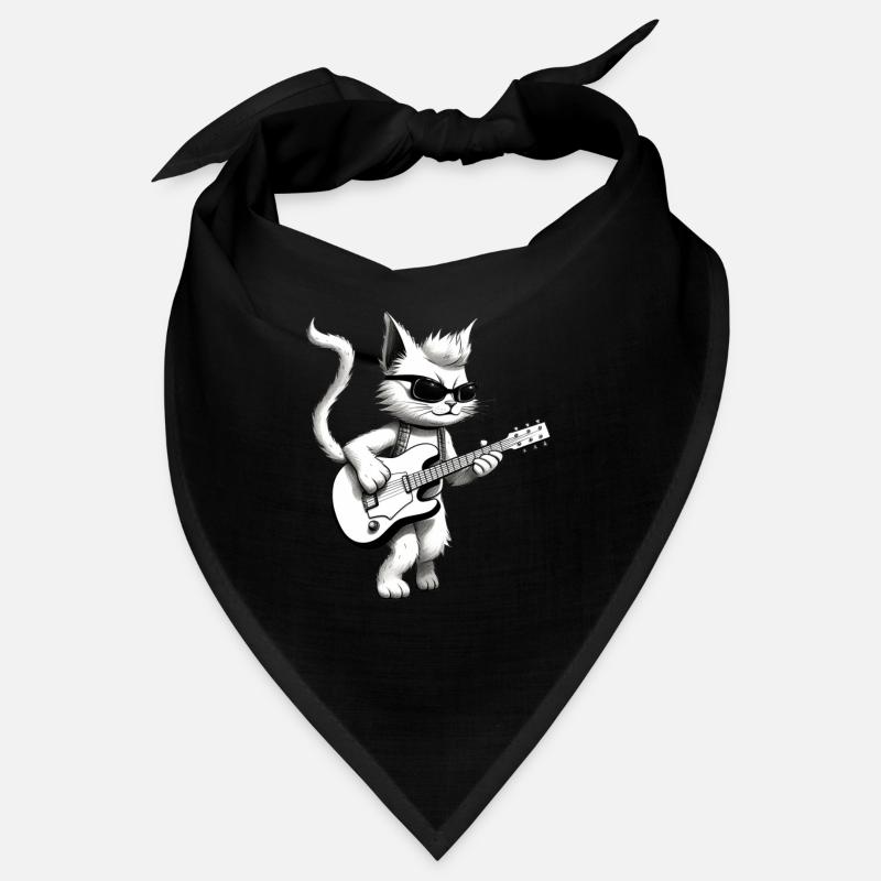 Cat playing guitar Bandana
