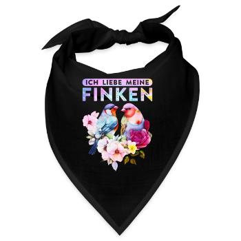 Ich liebe meine Finken Vogelliebhaber Vogel Liebe - Bandana - Schwarz - Vorne