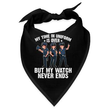 Meine Zeit In Uniform Ist Vorbei Polizei Polizist - Bandana - Schwarz - Vorne