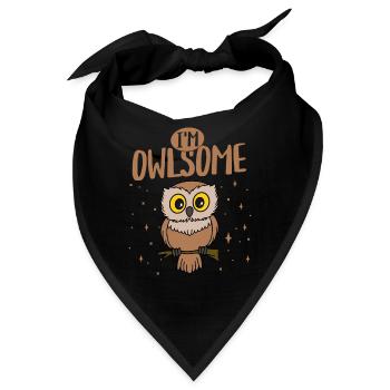 I'm Owlsome Nocturnal Bird Night Owl - Bandana - Schwarz - Vorne