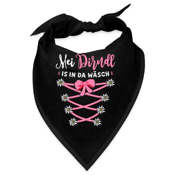 Trachtenshirt Damen Trachten T-Shirt Dirndl Ersatz - Bandana - Schwarz - Vorne
