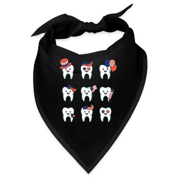 Zahn Zähne Zahnarzt Zahnmedizinische Angestellte - Bandana - Schwarz - Vorne