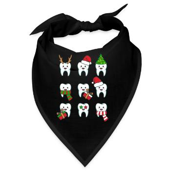 Zahn Zähne Zahnarzt Zahnmedizinische Angestellte - Bandana - Schwarz - Vorne