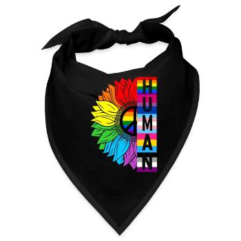 Menschliche Sonnenblume Regenbogen LGBT-Flagge Stolz Gay Pride - Bandana - Schwarz - Vorne