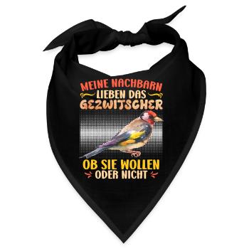 Finken Meine Nachbarn lieben das Gezwitscher - Bandana - Schwarz - Vorne