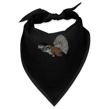 Auerhahn I Hühnervogel Auerhuhn Motiv für Jäger - Bandana - Schwarz - Vorne