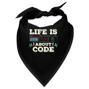 Im Leben Geht Es Um Code Coder Coding - Bandana - Schwarz - Vorne