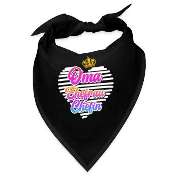 Oma Chefin Großmutter Muttertag Granny Ehefrau - Bandana - Schwarz - Vorne