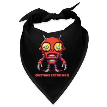 Grüße Erdlinge – Alien-Roboter - Bandana - Schwarz - Vorne