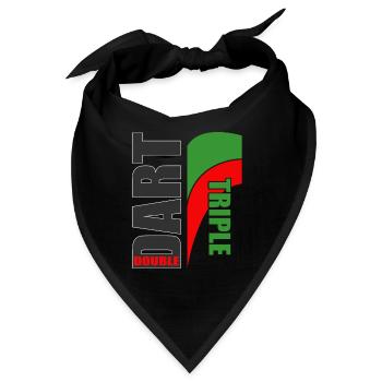 Dart Motiv Triple-Double, Dartspieler + Dartfans - Bandana - Schwarz - Vorne