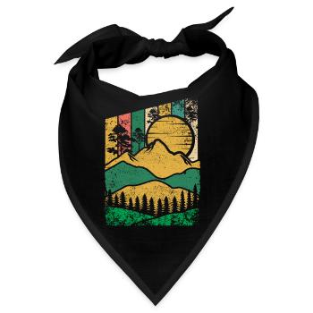 Berg Wald Sonne - Bandana - Schwarz - Vorne