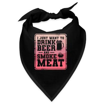 Ich möchte nur Bier trinken und Fleischgrill rauchen - Bandana - Schwarz - Vorne