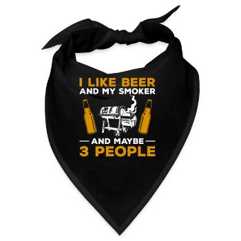Ich mag Bier und meinen Raucher und vielleicht 3 Personen - Bandana - Schwarz - Vorne