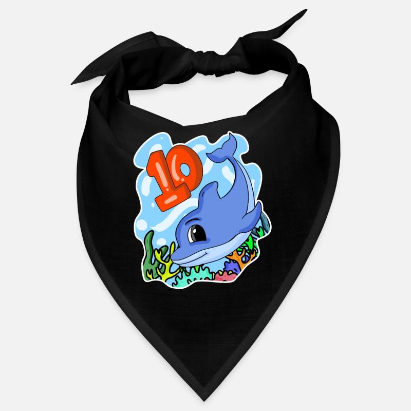 10th Birthday Motif Dolphin - dix ans Bandana