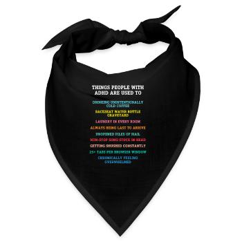 ADHS ADHD Aufmerksamkeit Defizit Geschenk - Bandana - Schwarz - Vorne