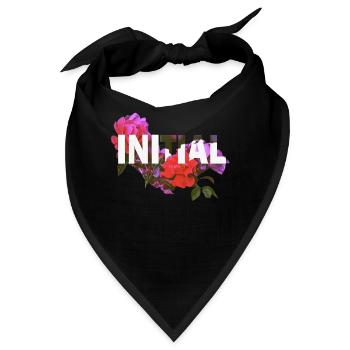 Initial Flowers - Bandana - Schwarz - Vorne