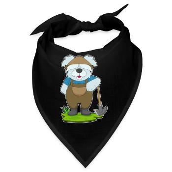 Hund Landwirt Spitzhacke Bauernhof - Bandana - Schwarz - Vorne