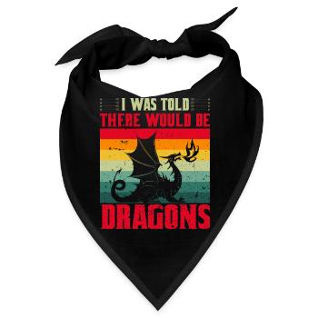 Drache Drachen Design Fabelwesen Phantasie - Bandana - Schwarz - Vorne