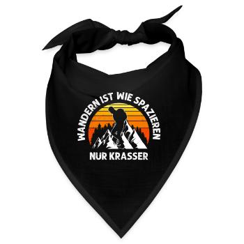 Wanderer Wandern ist wie spazieren nur krasser - Bandana - Schwarz - Vorne