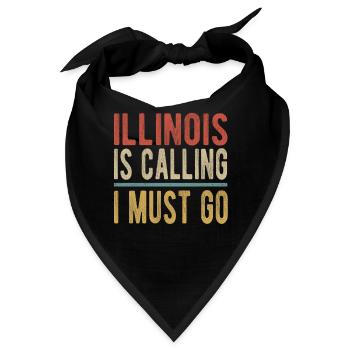 Illinois Ruft Ich Muss Gehen - Bandana - Schwarz - Vorne