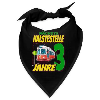Ich Bin 3 Straßenbahnen - Straßenbahn - Bandana - Schwarz - Vorne