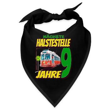 Ich Bin 9 Straßenbahnen - Straßenbahn - Bandana - Schwarz - Vorne