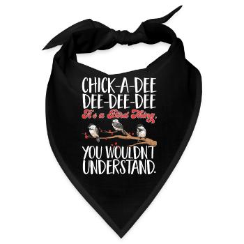 Meise Vogel Chickadee Vogelbeobachtung - Bandana - Schwarz - Vorne