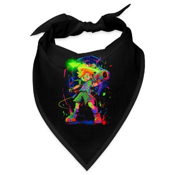 Cooles Gaming-Design: Die Legende des Waldjungen - Bandana - Schwarz - Vorne