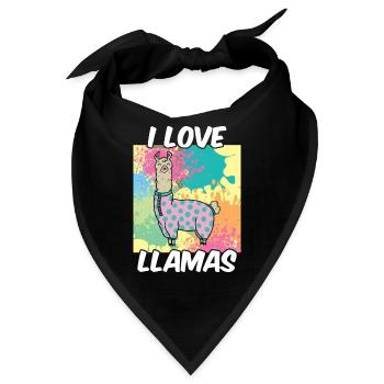 Ich Liebe Lamas Llama Tier Lama Sprüche - Bandana - Schwarz - Vorne