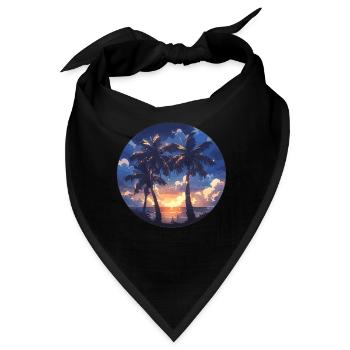 Palme Palmen Palme Sonnenuntergang Palmenstrand - Bandana - Schwarz - Vorne